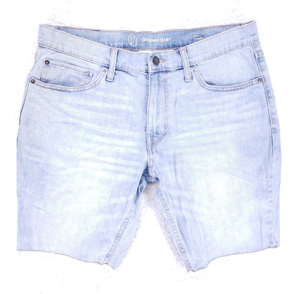 Original Use Jean Shorts Denim Cotton Mens SZ 34 Blue Straight VTG Soft 90s Y2K